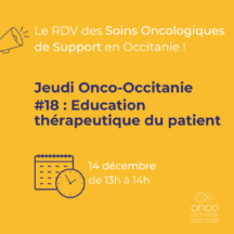 Jeudi Onco-Occitanie #18 : Education thérapeutique du patient