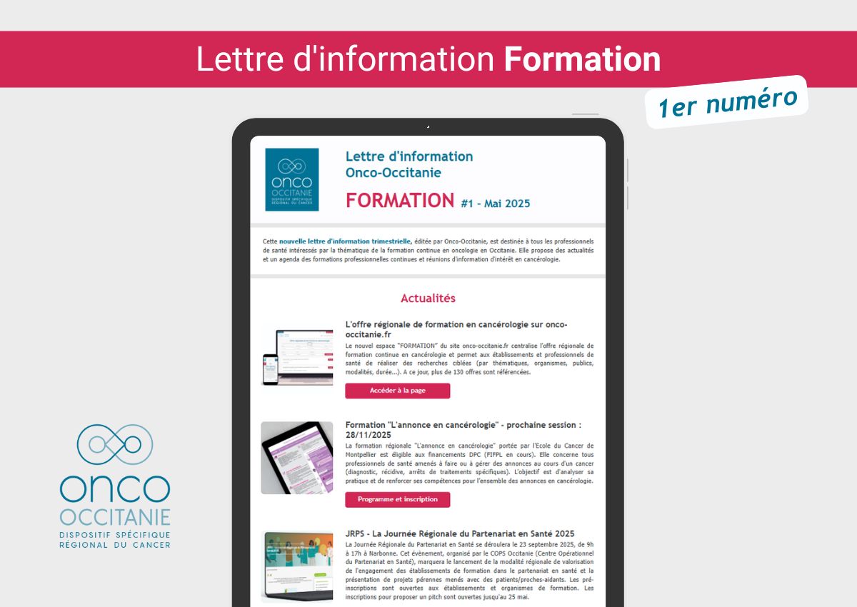 Nouveau : Lettre d’information Onco-Occitanie « Formation »