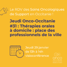 Jeudi Onco-Occitanie #31 : Thérapies orales à domicile :  place des professionnels de la ville